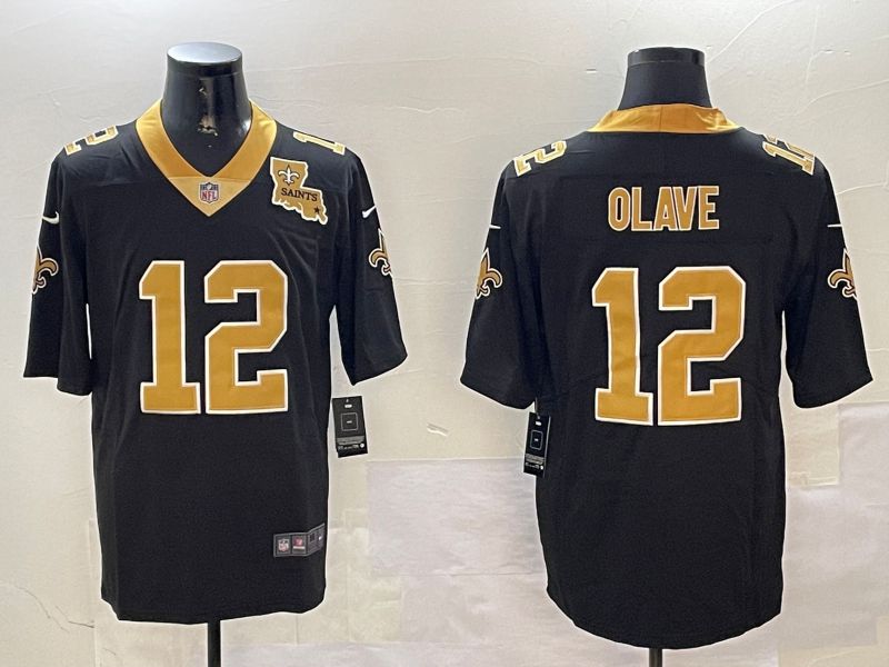 Men New Orleans Saints #12 Olave Black Second generation 2024 Nike Limited NFL Jersey style 2